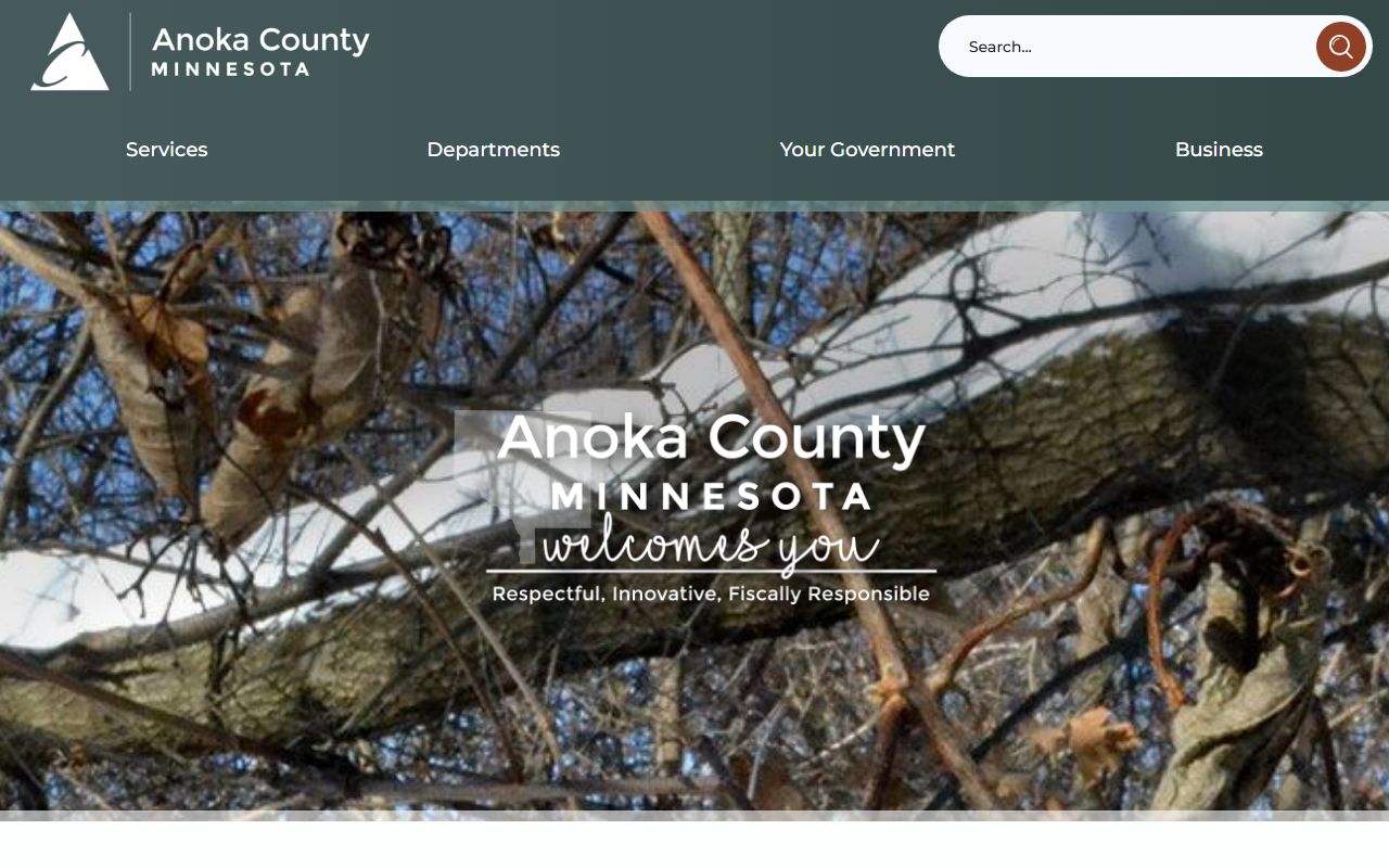 Anoka County Sheriff's Office page showing police blotter and records access