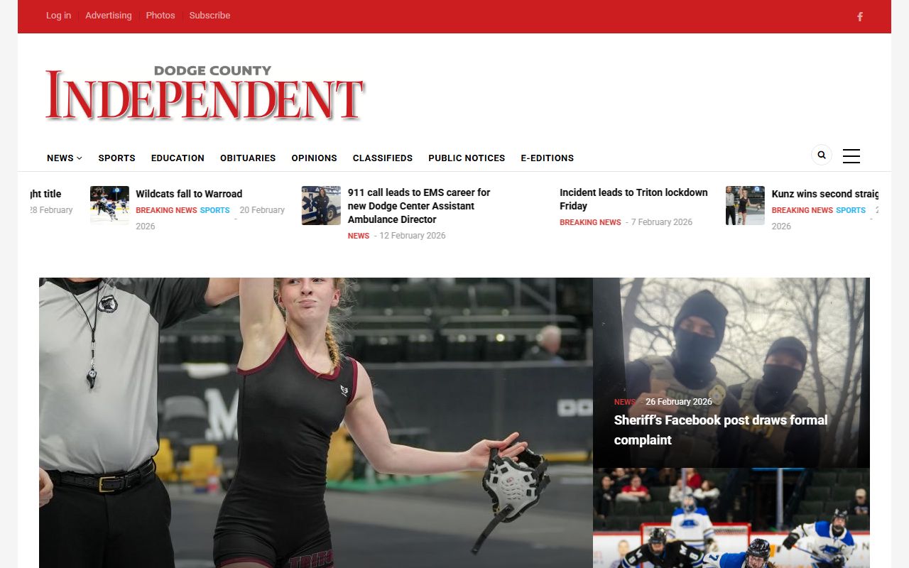 Dodge County Independent newspaper police blotter and public safety coverage