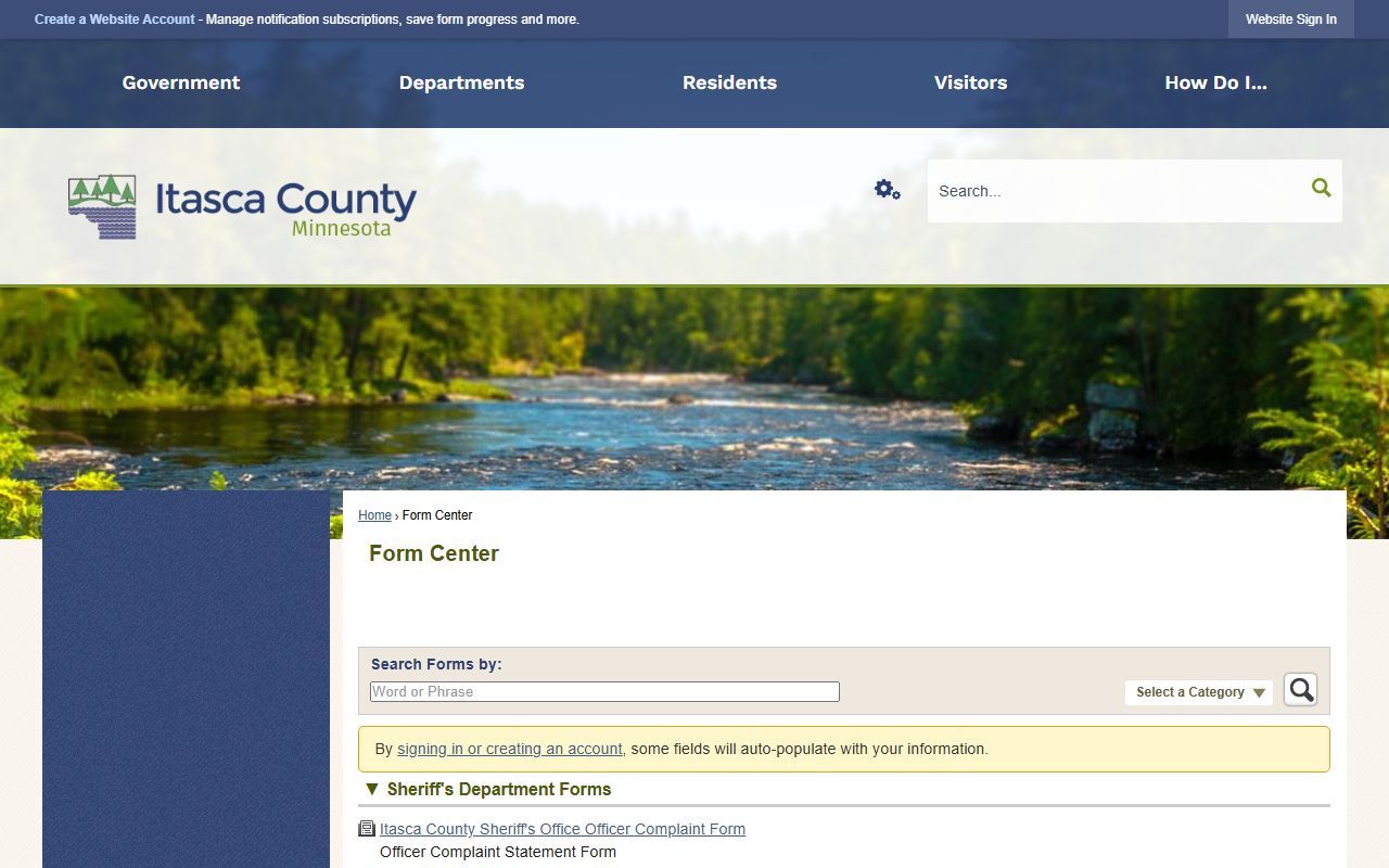 Itasca County Sheriff's Office Forms Center