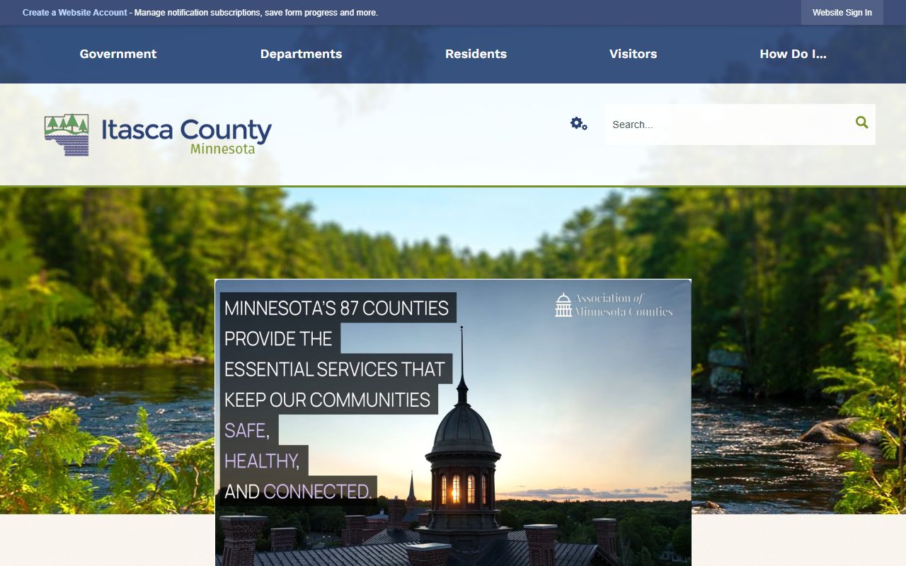 Itasca County Sheriff's Office website homepage