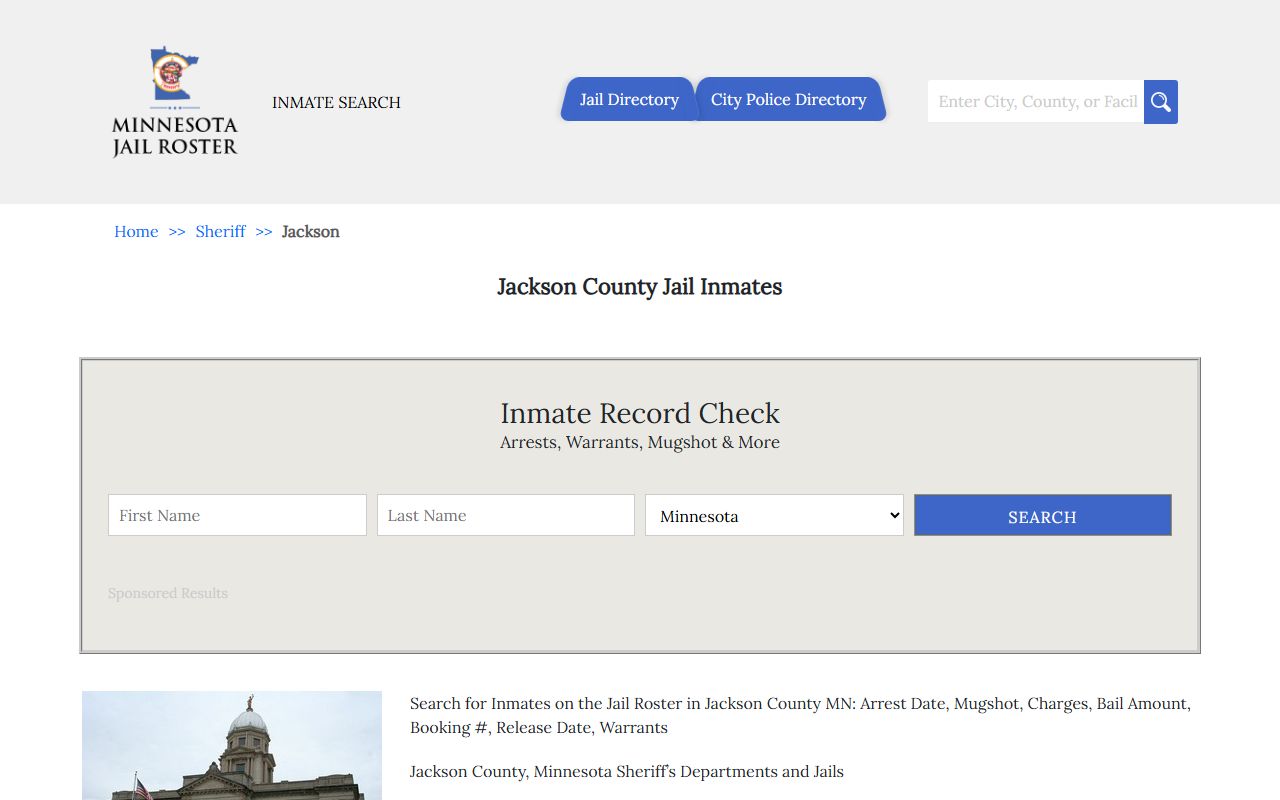 Minnesota Jail Roster - Jackson County