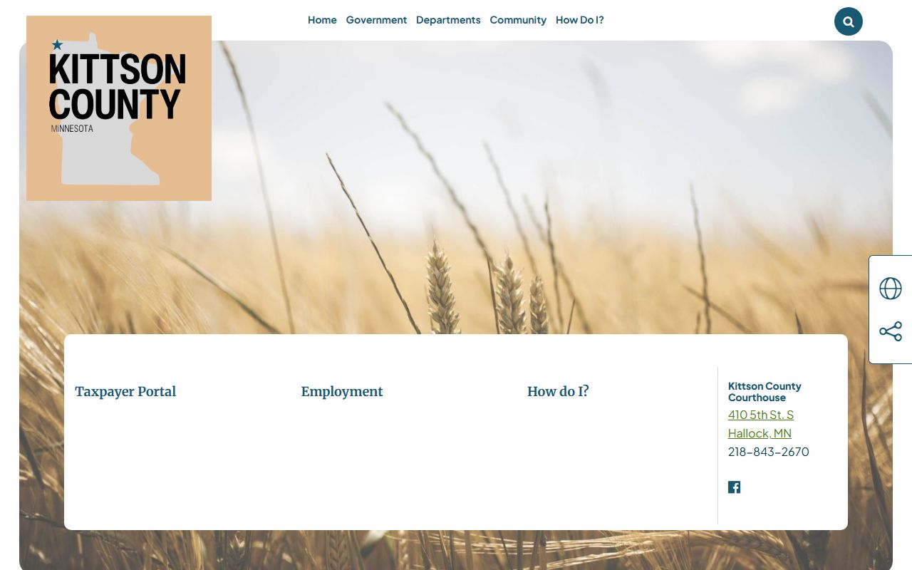 Kittson County website homepage