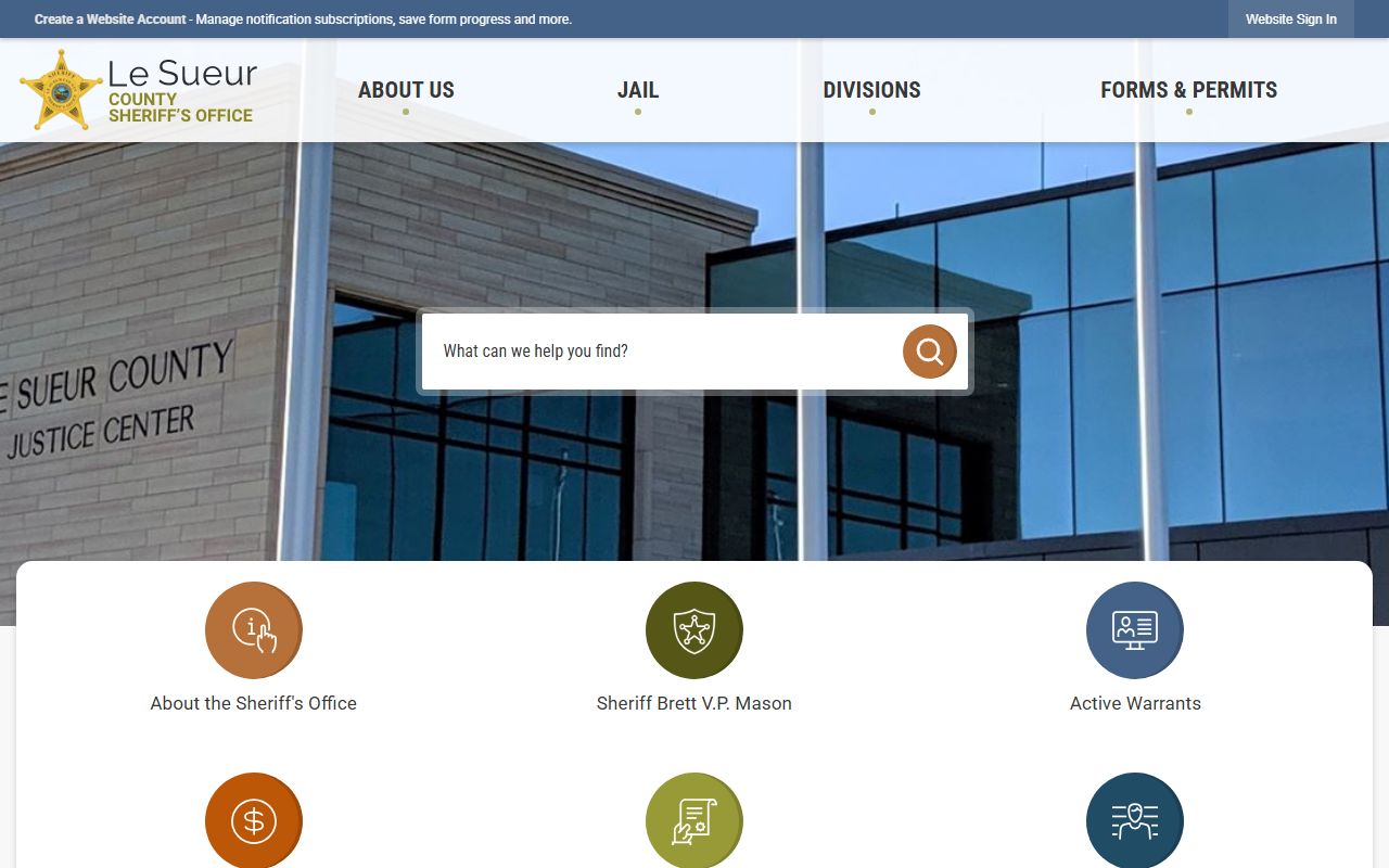 Le Sueur County Sheriff's Office website