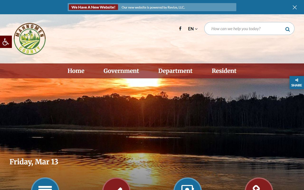 Mahnomen County website showing Sheriff's Department information