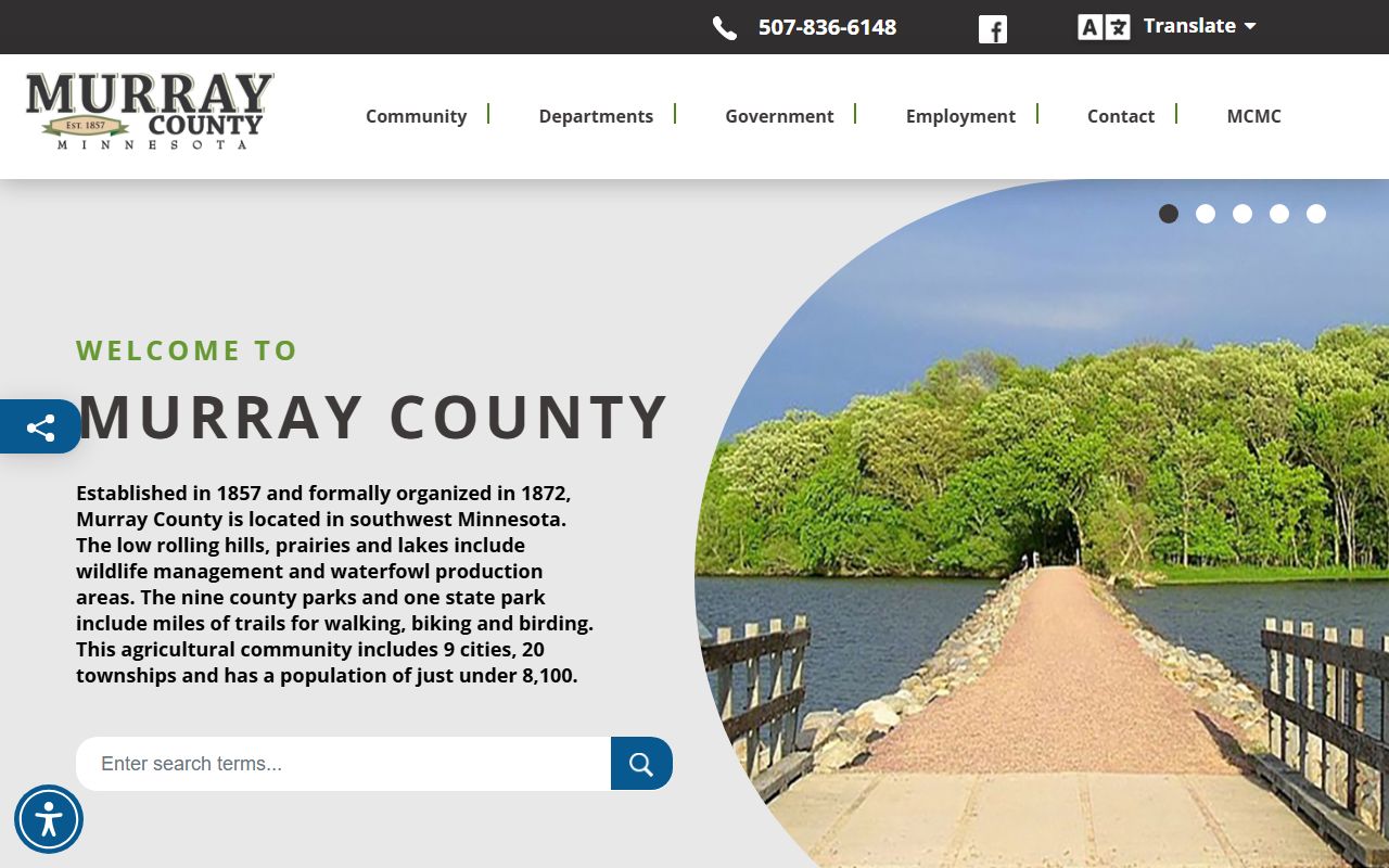Murray County website homepage