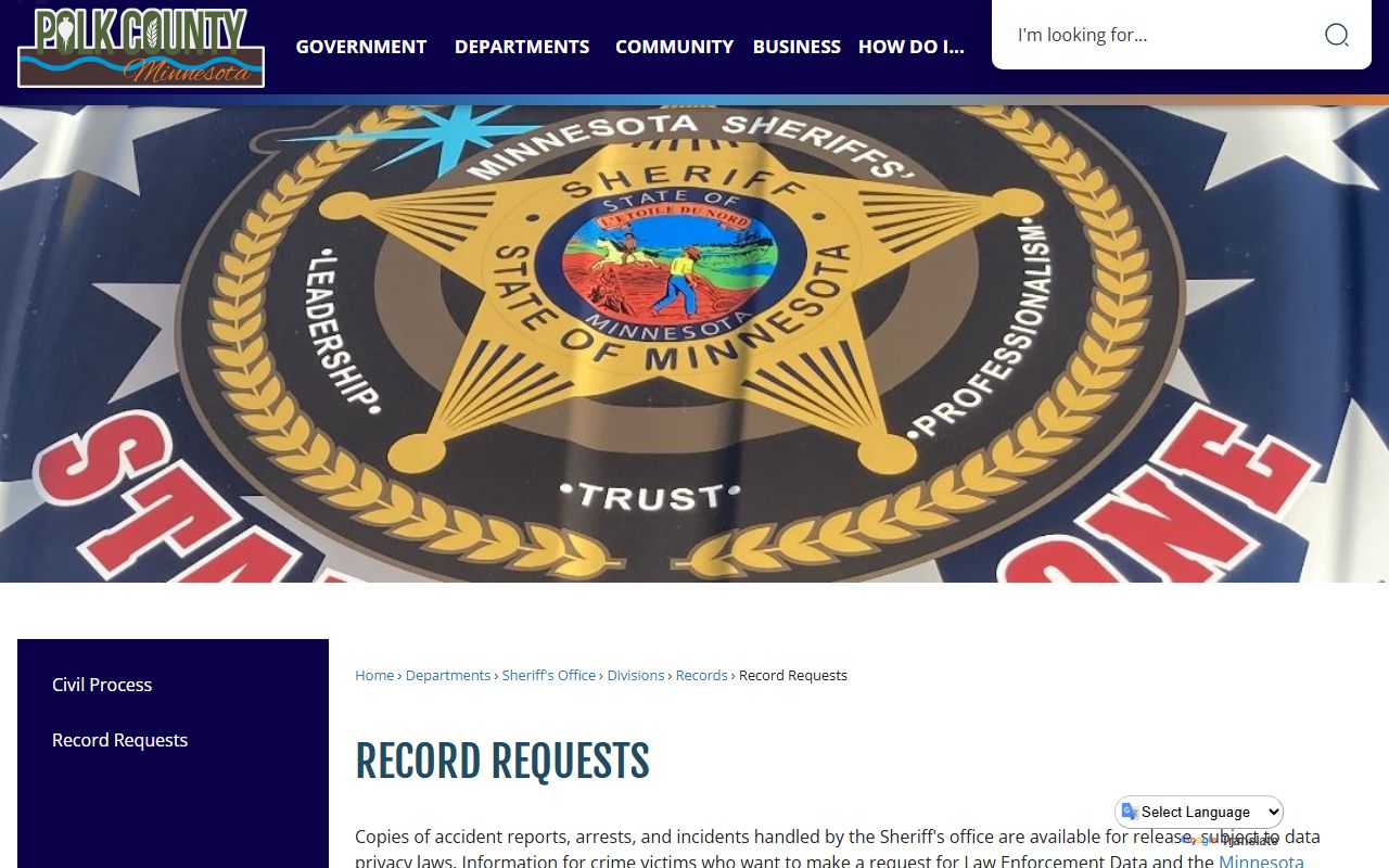 Polk County Record Requests - Police Blotter Access