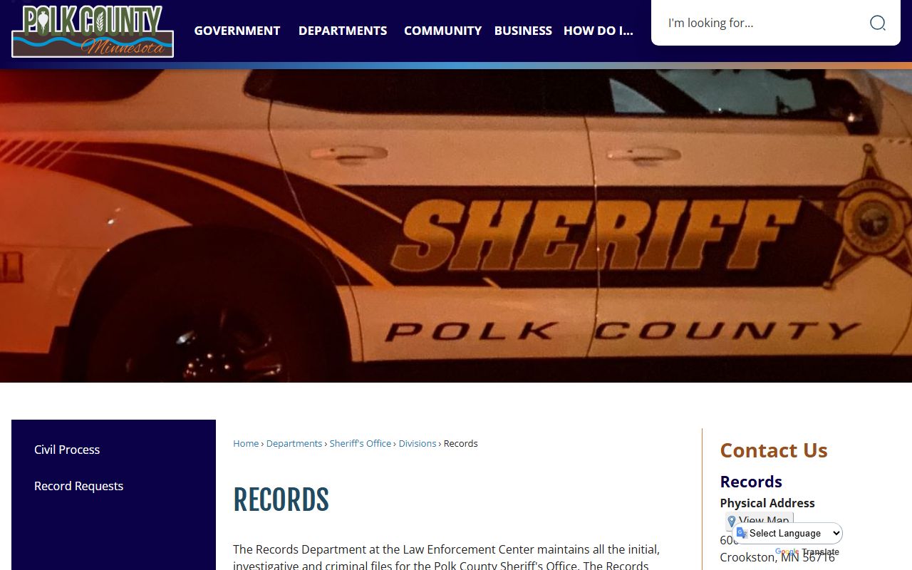 Polk County Records Department - Police Blotter Records
