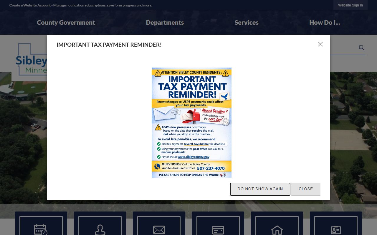 Sibley County Sheriff's Office website for police blotter records