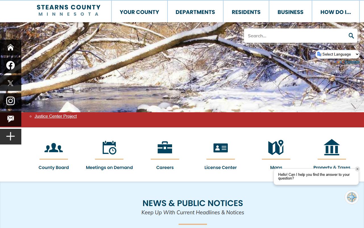 Stearns County Sheriff's Office website for police blotter records in St. Cloud